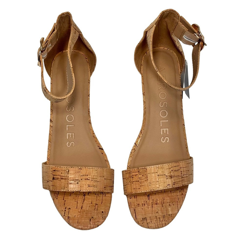 Aerosoles Willis Womens Cork Wedge Sandals Ankle Strap Comfort Size 7 Boho NWT - Picture 3 of 16